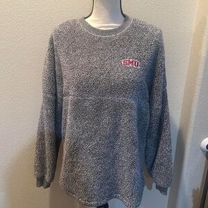 SMU Southern Methodist University Sweatshirt in Heather Gray Crew Neck Sweater